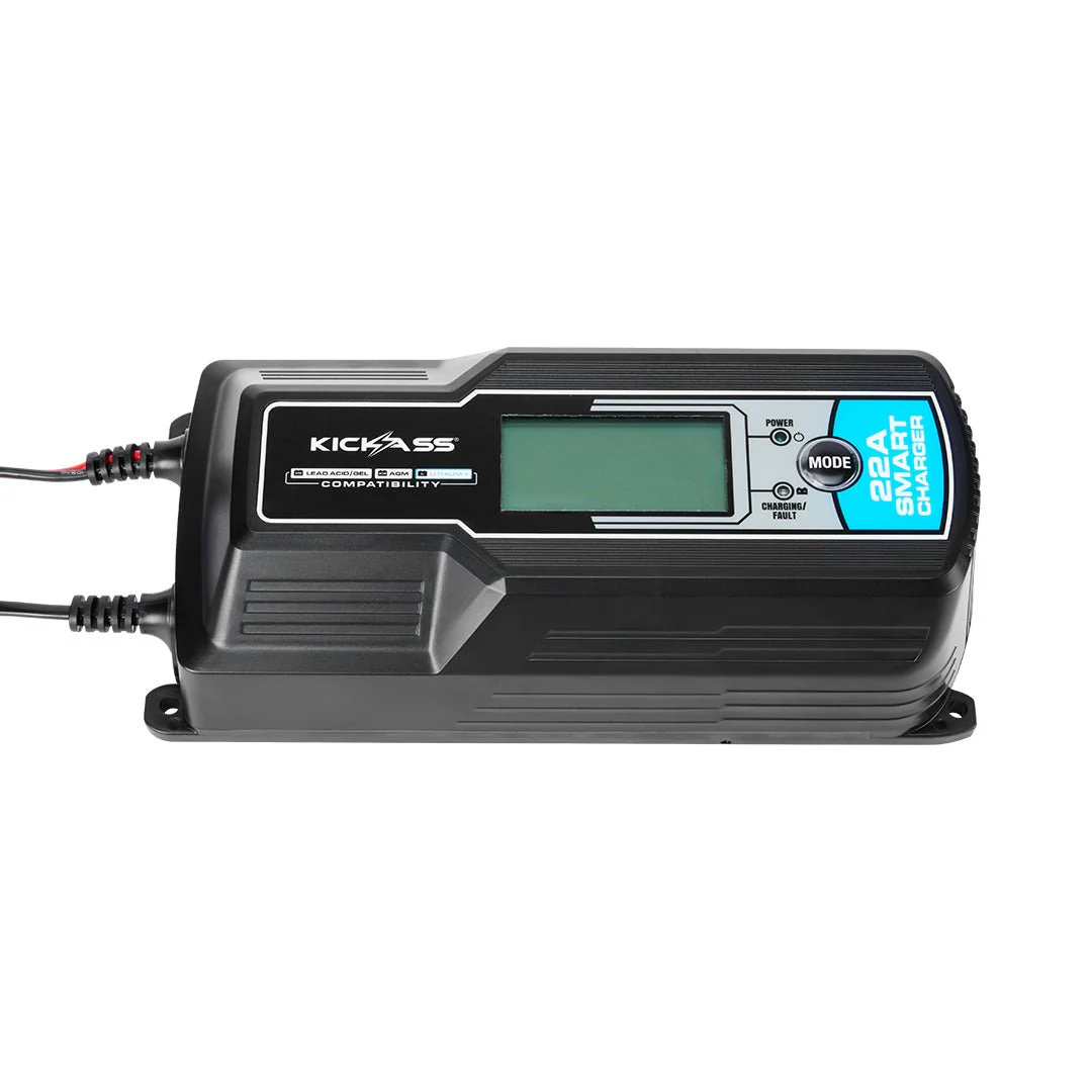 KickAss 12V 22Amp ACDC 9 Stage Smart Battery Charger For Lead Acid, AGM & Lithium Batteries - Image 4